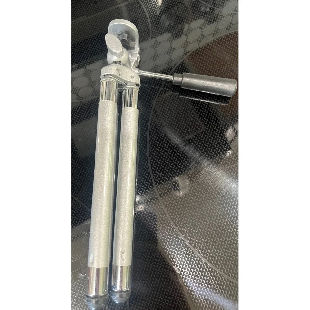 Silver Aluminum Tabletop Mini Tripod with 3-Way Pan Head and Handle